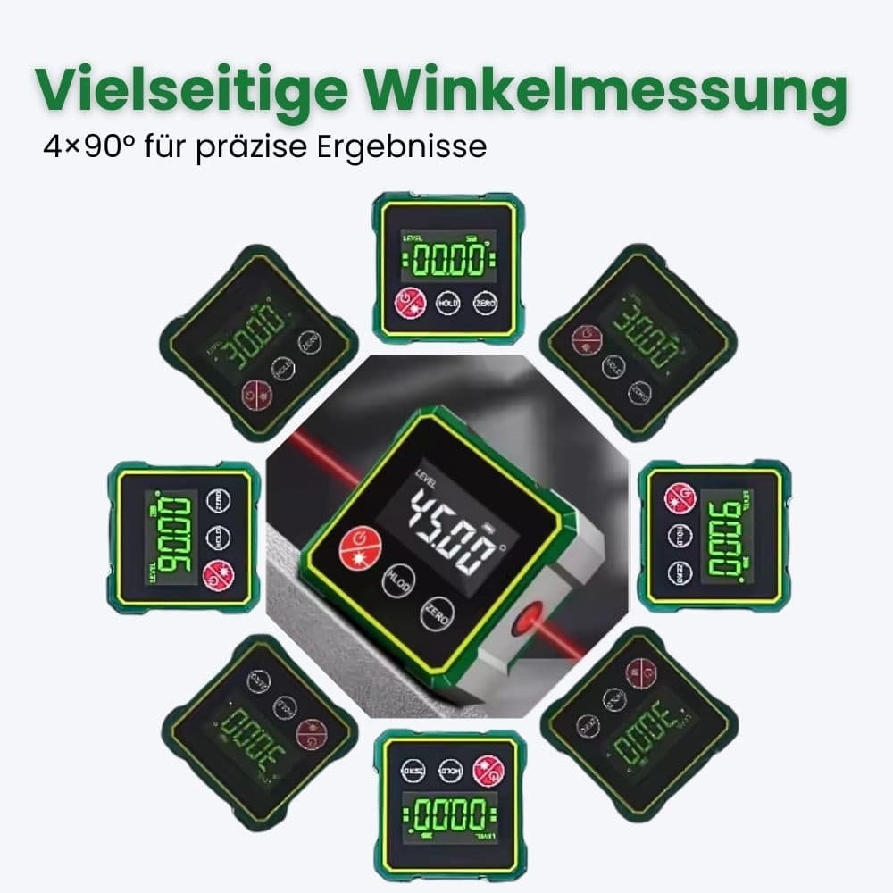 WinkelProfi 360™ – 3-in-1 Digitaler Winkel- & Neigungsmesser mit Laser