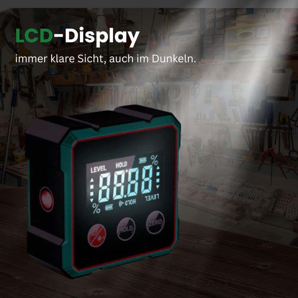 WinkelProfi 360™ – 3-in-1 Digitaler Winkel- & Neigungsmesser mit Laser
