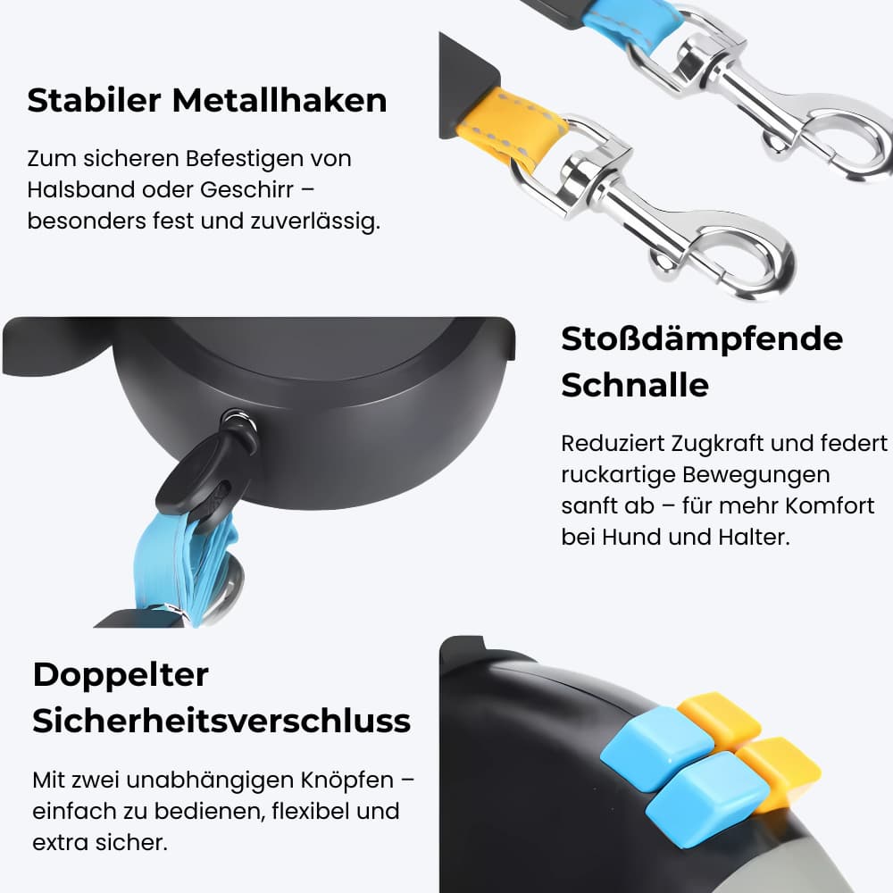 HundeFlex™ – Doppelte Hundeleine mit LED-Licht